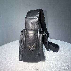 New Vintage American Angel Black Leather Shoulder Bag Purse Never‎ used